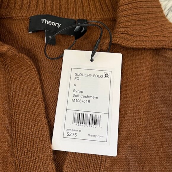 Theory slouchy polo, cashmere, brown, XS / P, NWT - Picture 2 of 2